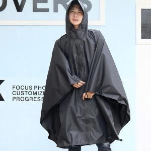 레인트 남녀공용 판초 우비 휴대용 망토 비옷 블랙 S10356994