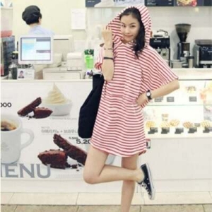 수프 셀럽하우스 미니 SRDF3884 후드 잔 루즈핏 반팔 라이트 플레어원피스 583093_n620_25_1_WD8CE9E_이미지