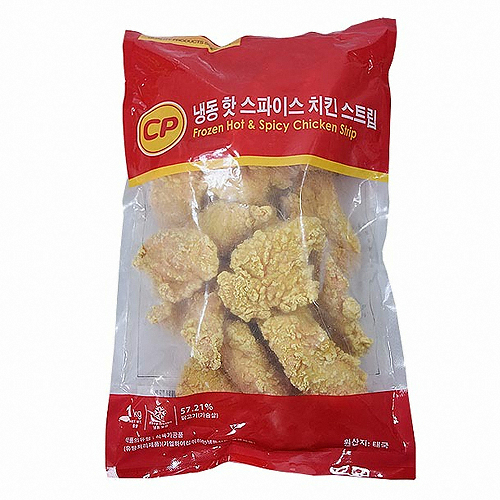 CP 냉동 핫 스파이스 치킨 스트립 1kg (1개)