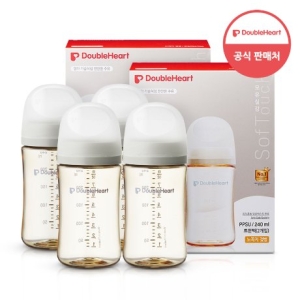 더블하트 모유실감 3세대 PPSU 오후의베이지 240ml (노꼭지) (4개)_이미지