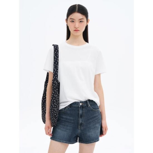 삼성물산 에잇세컨즈 355642LY11 코튼 베이직 라운드넥 반소매 티셔츠 화이트