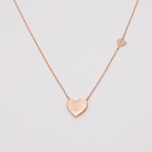 오팔하우스 14k 샌딩 민자 하트 목걸이 OPJJN10765_이미지