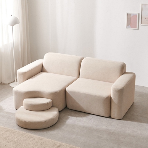 비앙스 로이 팔걸이형 애견계단 기능성 패브릭 소파 3인용