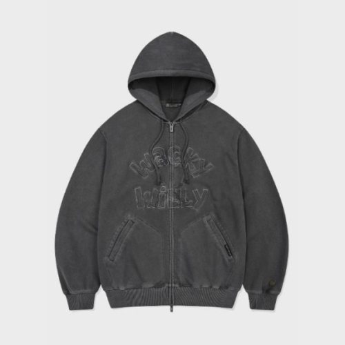 피그먼트 와키윌리자켓 KQJ WA2601HZ14CH 빈티지 후드집업 차콜_이미지
