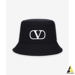 발렌티노 V로고 시그니처 버킷햇 블랙 화이트 5Y2HGA11LBK0NI