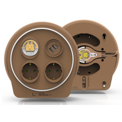 3구 USB 미니 캠핑릴선 브라운화이트