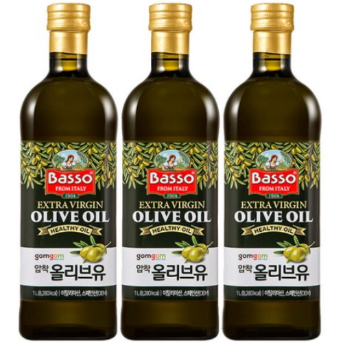 곰곰 바쏘 엑스트라버진 올리브오일 1L (3개)_이미지