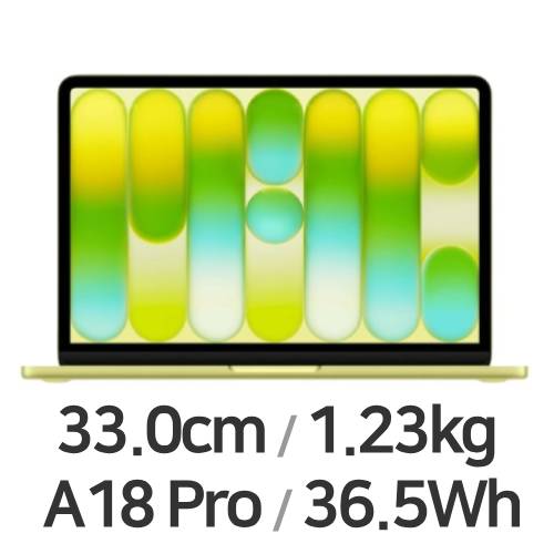 APPLE 맥북네오 6코어 CPU, 5코어 GPU 옐로우 (리퍼비시, 램8GB, SSD 512GB)_이미지