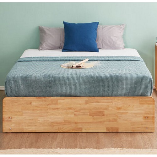 라자가구 위드 팀버 원목 4서랍 침대 Q (매트별도)_이미지