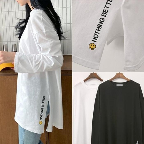 오노마 빅사이즈 큰옷 트임낫씽베러루즈긴팔티 G493H310 _WEC7820