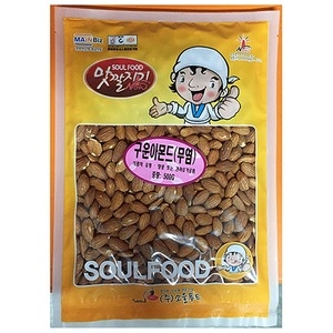소울푸드 맛깔지기 구운 아몬드 무염 500g (12개)_이미지