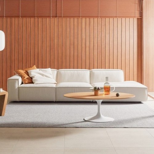 바크 오픈형 리브 패브릭 소파 4인용