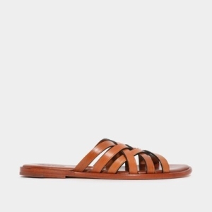  드래곤디퓨전 쓰리 크로스 레더 여성 샌들 5111 TAN BLACK EDGES_721037 721037_59742108_721037