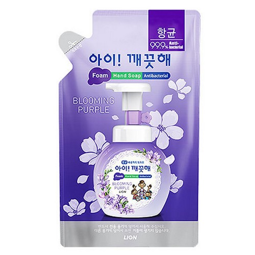 라이온코리아 아이깨끗해 폼 핸드솝 블루밍퍼플 리필 200ml(1개)