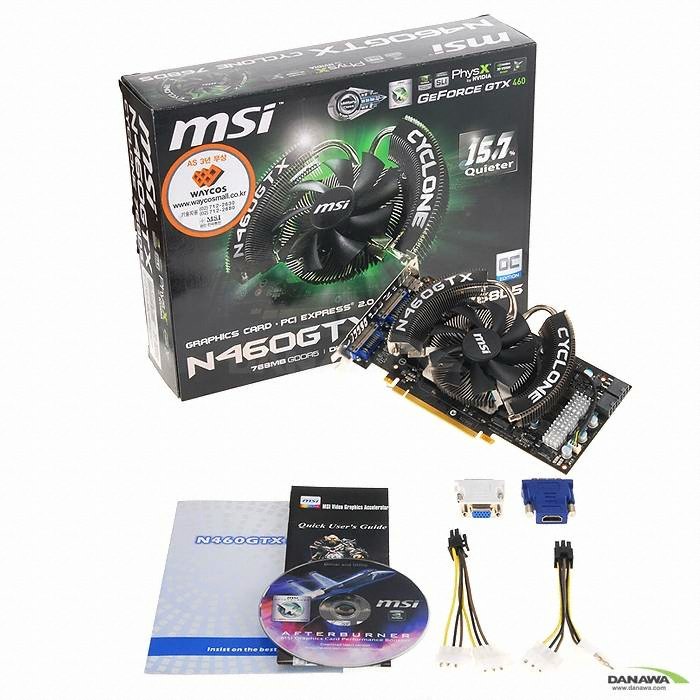 MSI 지포스 GTX460 N460GTX CYCLONE OC D5 768MB : 다나와 가격비교