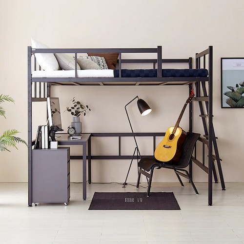 플라망 업다운 높이조절 사다리 철제 벙커침대 Q (매트별도)_이미지