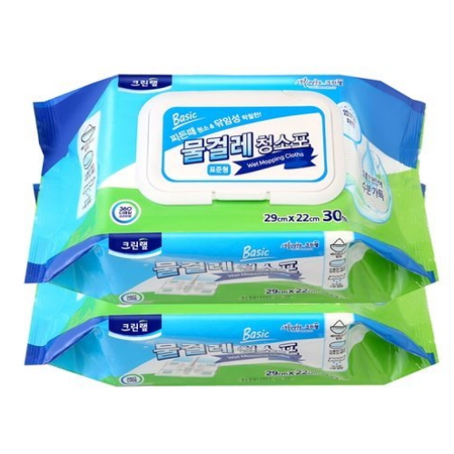 크린랲 베이직 물걸레 청소포 표준형 30매 (2개)_이미지