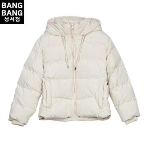 뱅뱅 HC04 겨울 여성 베이직 후드 숏 패딩 점퍼 아이보리 패딩 소매 시보리 예쁘 S42515859