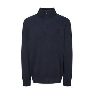 헤지스 네이비 단색 면 반집업긴팔티셔츠 WHTS4D401N3