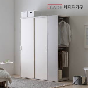 레이디가구  이안 빅 슬라이딩 옷장 행거형+행거사이드장 1600 상품이미지