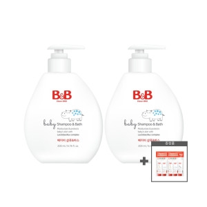 보령메디앙스 B&B 아기 유아 저자극 보습 베이비 샴푸바스 200ml 2개입+ 크림 40ml 1입_SK14