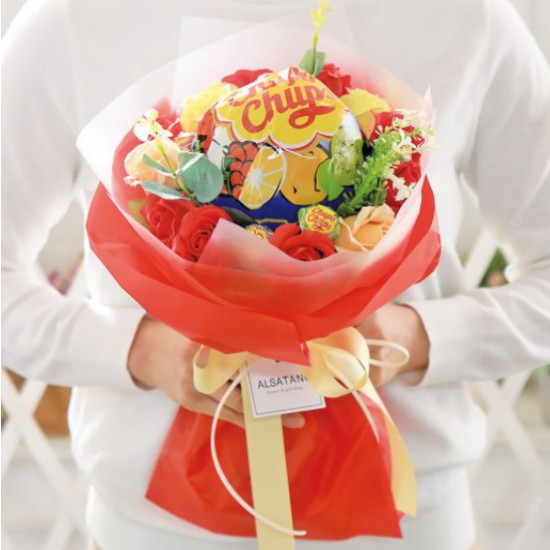 벨 사탕꽃다발 레드 츄파춥스