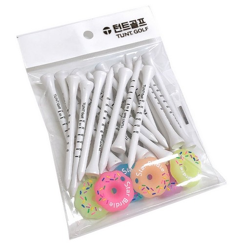 턴트골프  야광 도넛링 + 높이조절 눈금티 롱티 (24개)