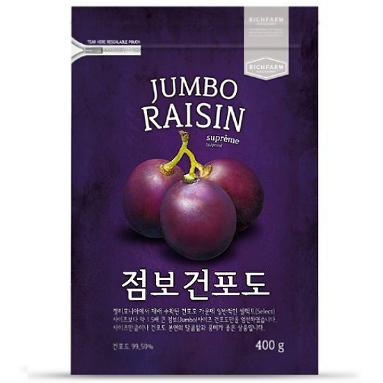 리치팜너트 점보 건포도 400g이미지입니다. 누르면 해당 게시물로 새창이동합니다.