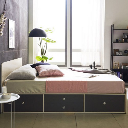 이노센트플러스 리브 폼드 4서랍 헤드형 침대 Q (독립스프링)_이미지