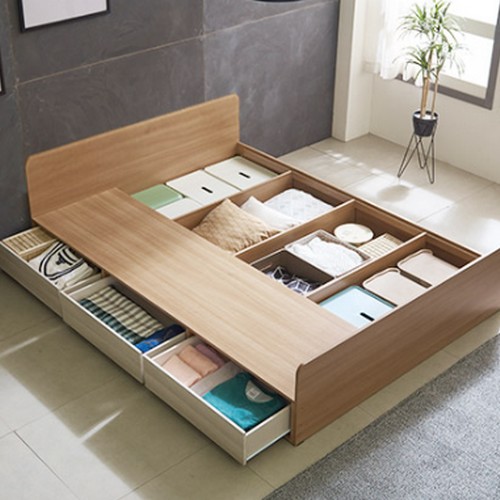 이노센트플러스 리브 폼드 4서랍 헤드형 침대 Q (독립스프링)_이미지