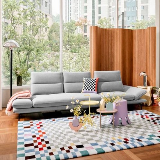 에싸 레미 컴팩트 스윙기능 리브 패브릭 소파 4인용