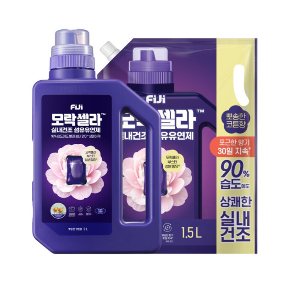 피지(FiJi) 모락셀라 실내건조 섬유유연제 코튼향 2L + 리필 1.5L