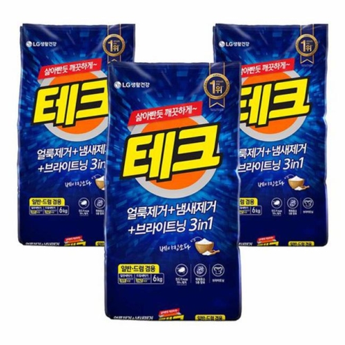테크 3in1 분말세제 겸용 6kg이미지입니다. 누르면 해당 게시물로 새창이동합니다.
