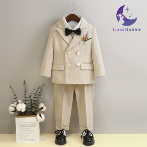 루나버블 베이지 더블 투피스 정장 세트 5-17호 아동 남아 어린이 키즈 초등학생 결혼식 하객 화동 행사 양복_이미지