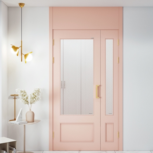 영림에이홈 레타 비대칭 양개형 투명유리 중문 (~1.4m)_이미지