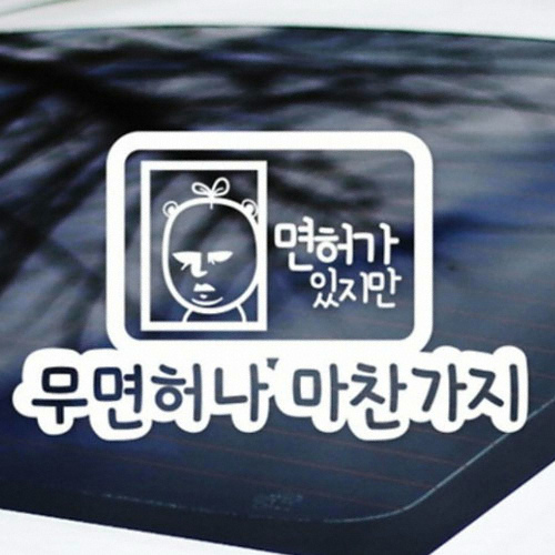 NEW019 면허가있지만 무면허나마찬가지 스티커
