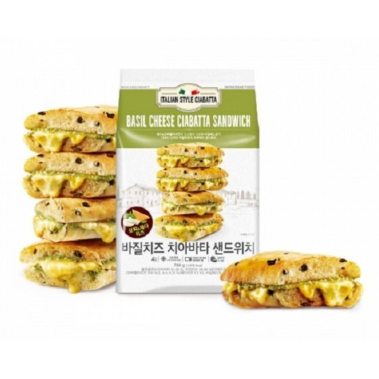 신세계푸드 밀크앤허니 바질치즈 치아바타 샌드위치 4개입 780g (3개)