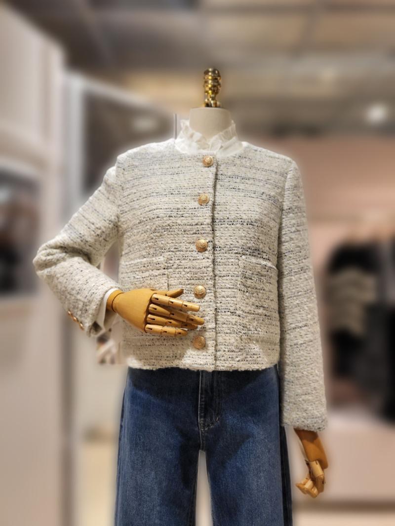 샤틴 노카라 트위드 자켓 S234H171