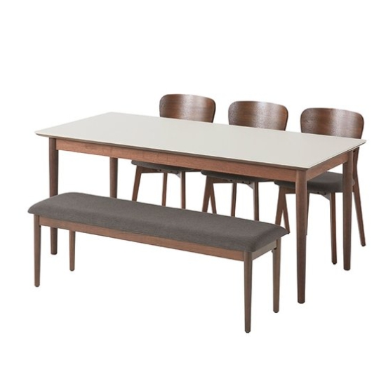 까사미아 카르네 세라믹 식탁 1800 (패브릭의자3개+패브릭벤치1개)