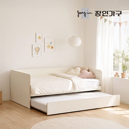 장인가구 로빈 데이베드 슬라이드 2단침대 SS (낮은본넬+파워본넬)_이미지