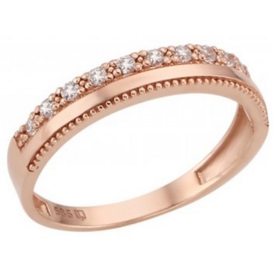 로이드 14K 라인큐빅 여성 커플링 LRW18034G