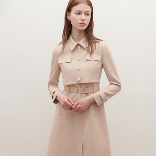 사틴 클래식 벨티드 원피스_2컬러 S261S601