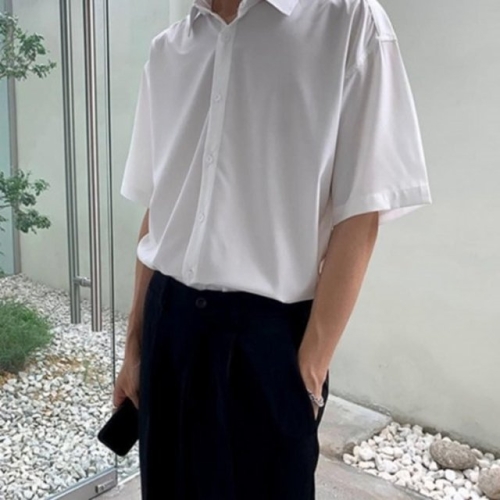 드레스 데일리 빅사이즈 단가라 옥스포드 솔리드 WFJ4F77_이미지