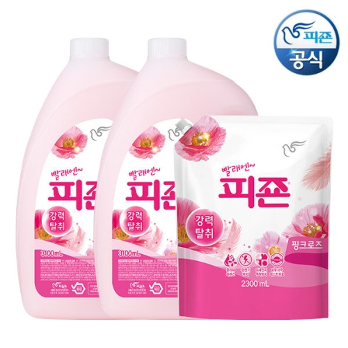 피죤 핑크로즈 3.1L + 리필 2.3L (본품2개+리필1개)_이미지