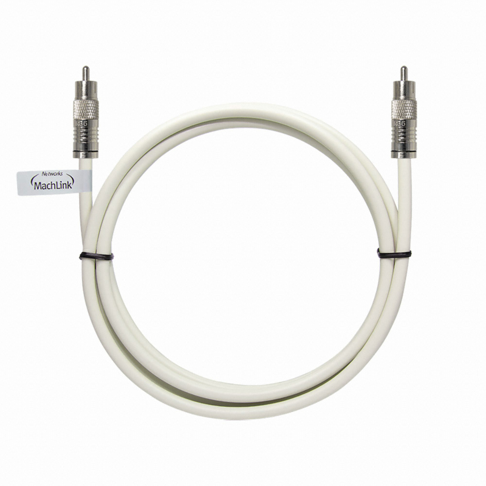 마하링크 RCA to RCA 5C 동축 케이블 고급형 화이트 (MLZ-WCC050, 5m)_이미지