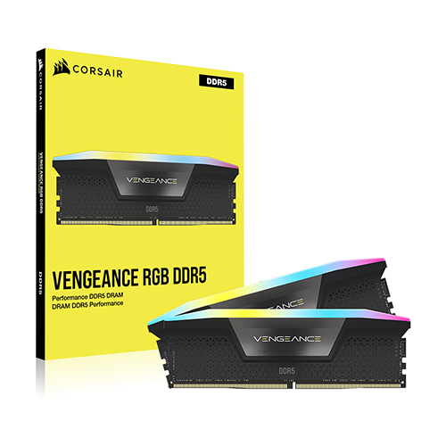 CORSAIR DDR5-6000 CL30 VENGEANCE RGB BLACK INTEL 패키지 (64GB(32Gx2))_이미지