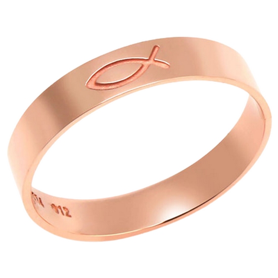 비앤비골드 18K 심플 민자 메리엘 물고기 마킹 반지 NPR26124_이미지