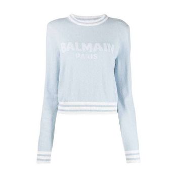  발망 우먼 로고 Embossed Cropped 스웨터 Brand Size 40 US 8 WF1KA000K225-SDK 986985