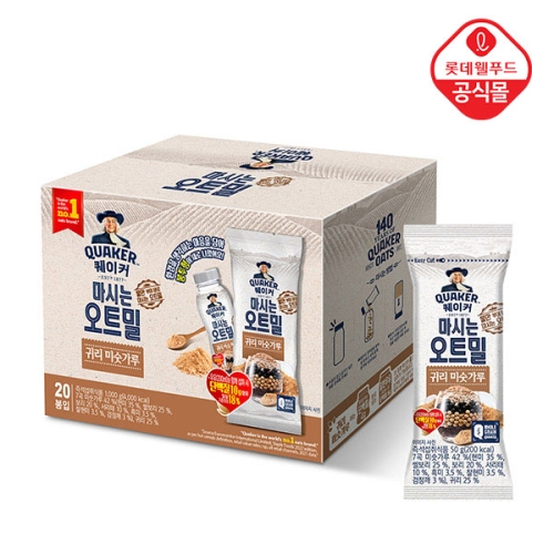퀘이커 마시는 오트밀 귀리미숫가루 낱봉팩 50gx20봉입 (1개)