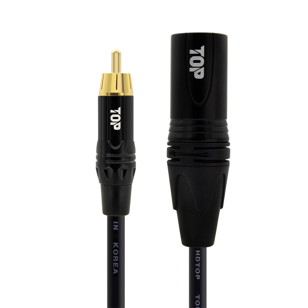 탑라인에이치디 HDTOP RCA 수 to XLR 수 케이블 블랙 (50m, HT-TP5413)_이미지